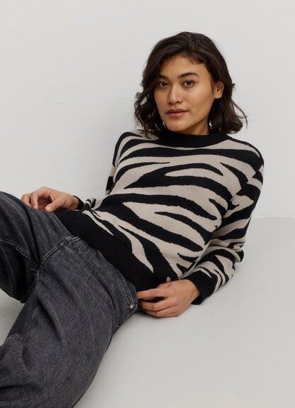 Thumbnail - Damen Strickpullover aus Bio-Baumwolle - PISTIA ZEBRA - recolution