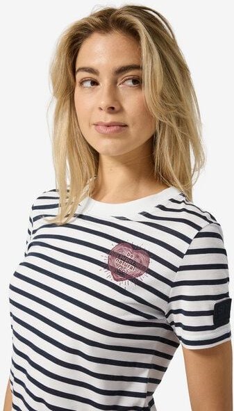 super.natural Merino T-Shirt W STRIPE HEARTWOOD BIO J TEE für Damen, nachhaltig, Merino