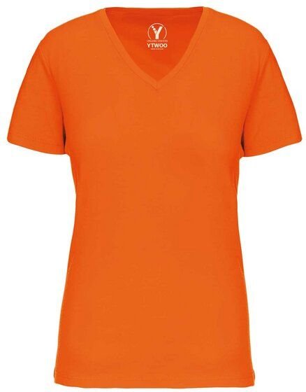 YTWOO Basic Damen T-Shirt mit V-Ausschnitt aus Bio-Baumwolle in Conversion