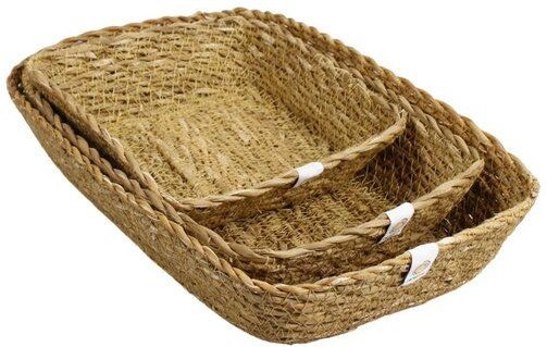 reSpiin Rechteckiges Korbset aus Seegras - Natur