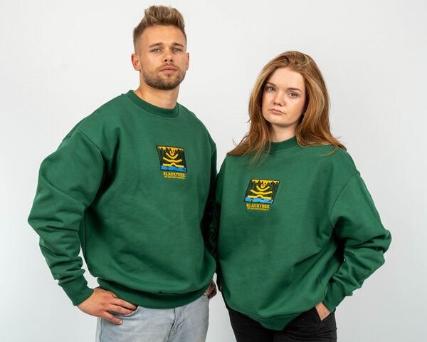 Black Tree Unisex Sweatshirt Rundhals Bio-Baumwolle Premium Qualität Fair Trade
