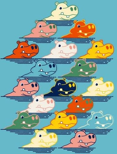 Photocircle Poster / Leinwandbild - Happy Hippo Family