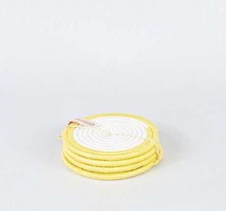 WomenCraft Glasuntersetzer 4er Set - 10cm - Braun/Weiß/Natur/Gelb