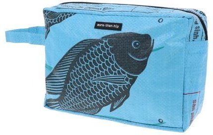MoreThanHip Medium Kulturtasche aus recycelten Zement oder Fischfuttersaecken Washu
