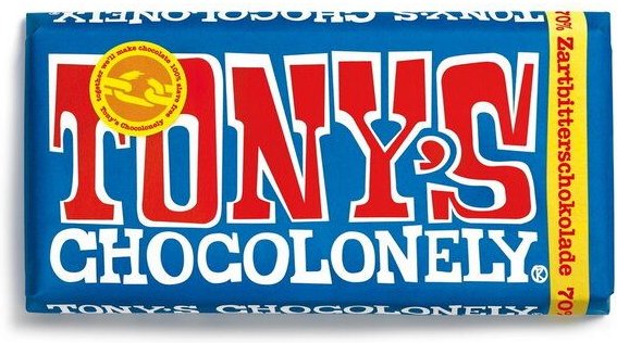 Tony´s Chocolonely Zartbitter-Schokolade - 70% kakao - 180 Gramm