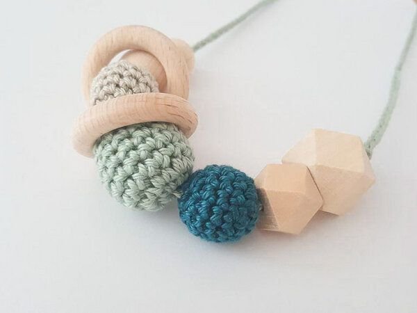 Stillkette Mamakette Holz 10 Farben | Bio Baumwollgarn | NoniKids Berlin