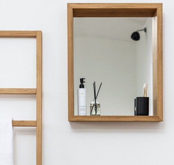 kleiderleiter_de Spiegel YARA 64 x 52 cm aus Rahmen aus Eiche