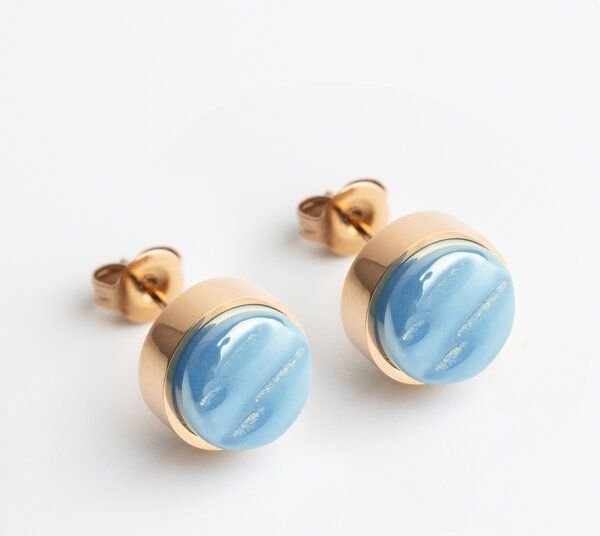 ALEXASCHA Edelstahl Ohrstecker mit Glasstein | Roségold