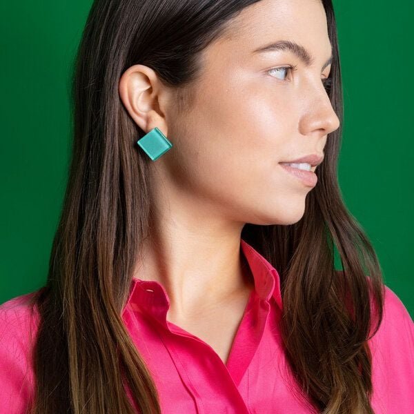 ALEXASCHA Auffällige Statement Ohrclips aus Glas | PUREFORM