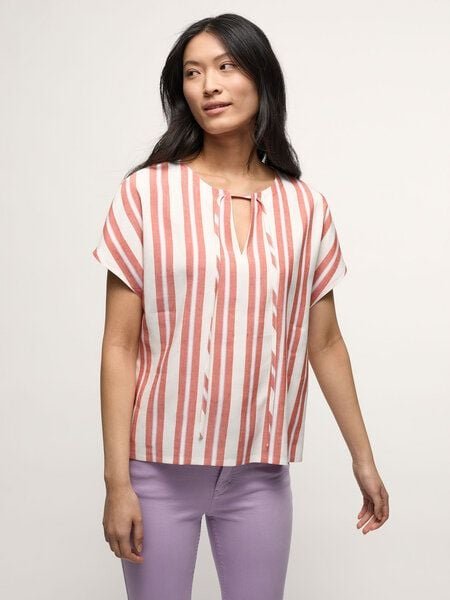 LANIUS Kurzarmbluse aus Leinen mit TENCEL & ECOVERO