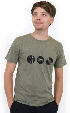 Spangeltangel T-Shirt "Eat, Sleep, Vinyl", nachhaltig, Vinyl, Herren, Plattenspieler, bedruckt