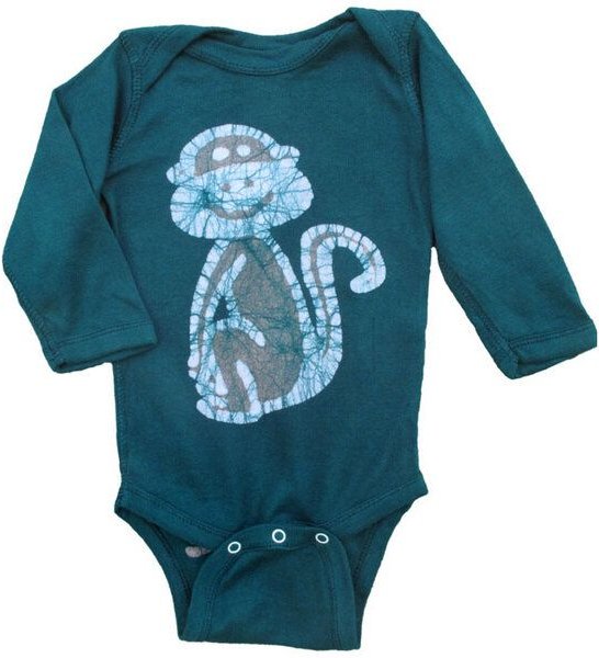 Global Mamas Baby Body - Affe - Bio Baumwolle - Grün - Langarm