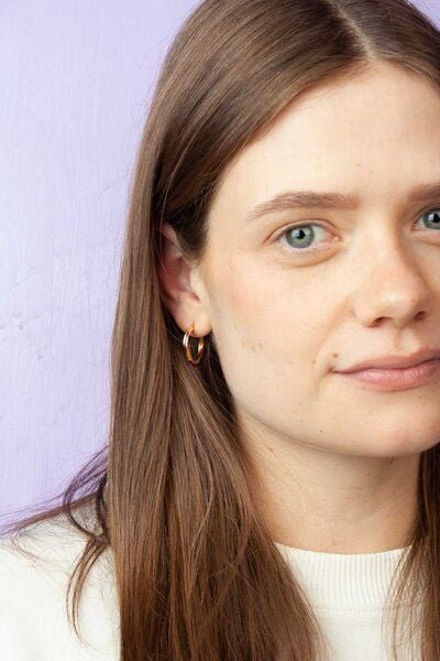 Kiwistories Premium Creolen Ohrringe Lemonaa Gold Vermeil nickelfrei