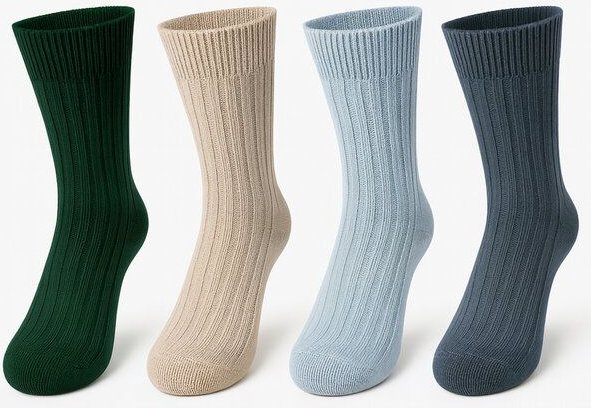 Bruno Barella Alpaka Nordlicht Men – Thermo Socken aus Alpakawolle & Schafwolle, warm & weich, 4er Set