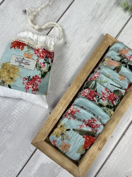 Thumbnail - Stoffretter Waschbare Reinigungspads / Abschminkpads - 10 Stück mit Beutel, Upcycling