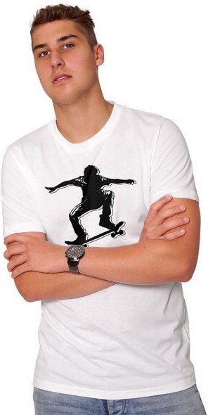HANDGEDRUCKT "Skater" Männer T-Shirt von EarthPositive