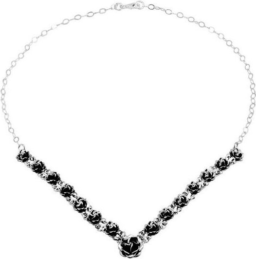 pakilia Silber Kette Mini Rosen dunkel fair-trade und handmade