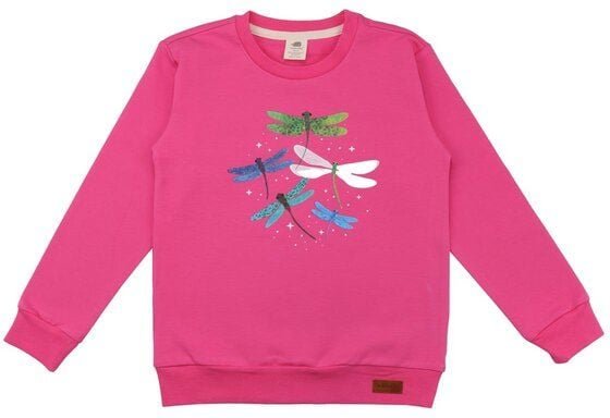 Sweatshirt Kind Rosa Baumwolle Bio Walkiddy Drachenfliegen motiv - Nachhaltig, GOTS zertifiziert, umweltfreundliche Mode...