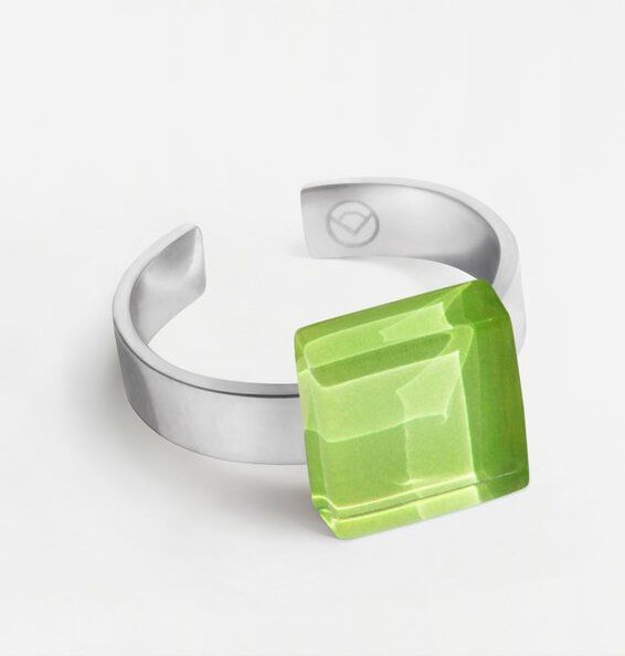 ALEXASCHA Geometrischer Ring aus Glas, mini | PUREFORM