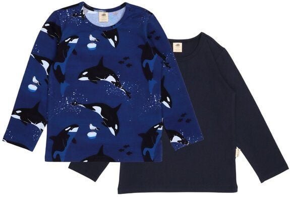 Kinder Langarmshirt Bio-Baumwolle Playful Orcas Walkiddy, GOTS-zertifiziertes Longsleeve, vegan, weiches Orca-Shirt für ...