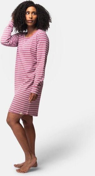greenjama Damen Sleepshirt Ringel, GOTS-zertifiziert