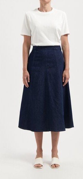 MUD Jeans Damen Jeans "Mae Panel Skirt - Stone Indigo"