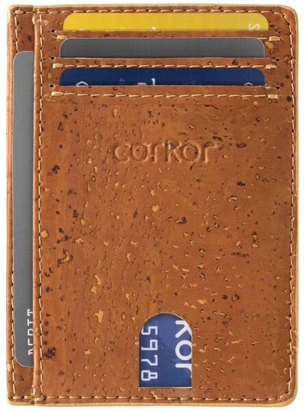 corkor Karten-Portemonnaie aus Kork mit Sichtfenster