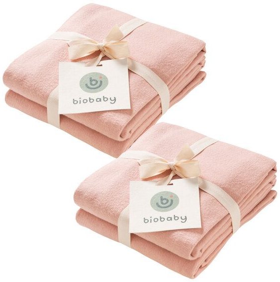 People Wear Organic Biobaby Moltondecke 2 x 2er-Pack (4 Stück), 100% Baumwolle (kbA), 80x80cm