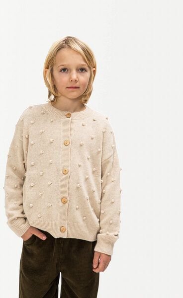 Matona Verspielte Strickjacke mit Popcornmuster aus recycelter Wolle für Kinder / Bubble Cardigan
