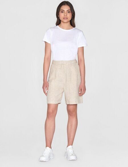 KnowledgeCotton Apparel Shorts - POSEY Wide Shorts - aus Bio Leinen
