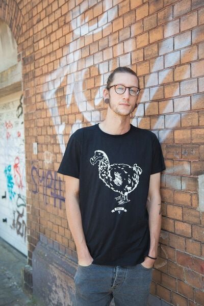 päfjes Vogel Dodo Polly - Fair gehandeltes Männer T-Shirt - Black