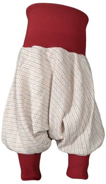 liebewicht leichte Pumphose weiß rot blau gemustert aus Biobaumwoll Sweat