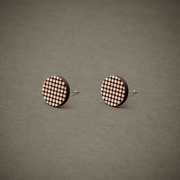 feinformart Ohrstecker / Ohrring aus Holz "Dotwork" 9mm