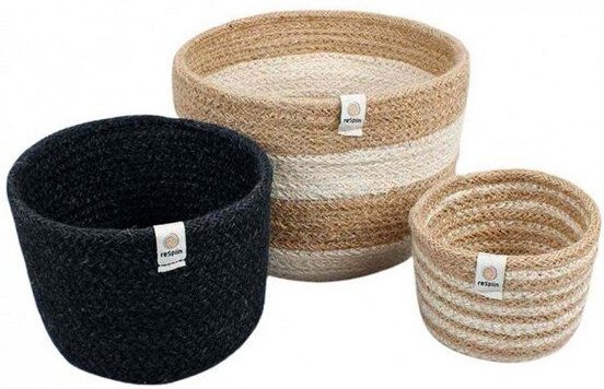 reSpiin 3er-Set große Körbe aus Jute