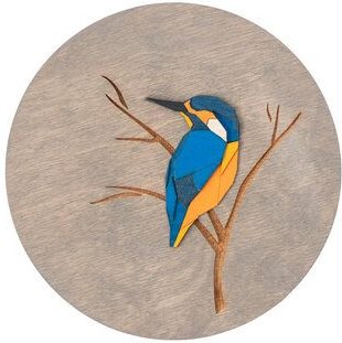 BeWooden Holzbild Wanddekoration – Eisvogel | Handgefertigtes Dekor aus Birke, Eiche & Buche