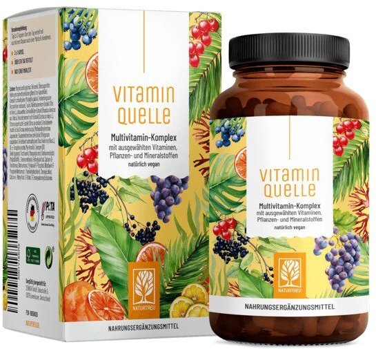 Multivitamin Pflanzenstoffe 90 vegane Kapseln Vitaminquelle Naturtreu®