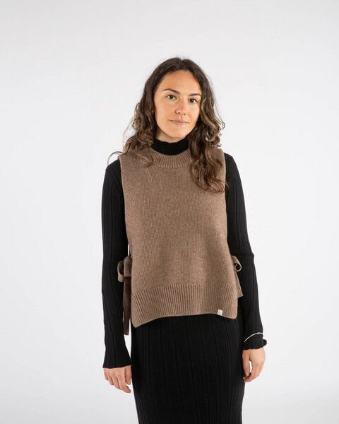 Matona Strickpullunder mit Bindedetail für Frauen aus Bio-Baumwolle und Lammwolle / Apron Vest