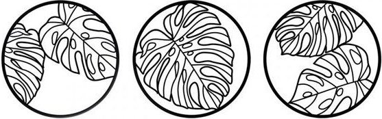 BeWooden Wanddekoration aus Holz - "Monstera Siluette" - 3 Stk in Verpackung