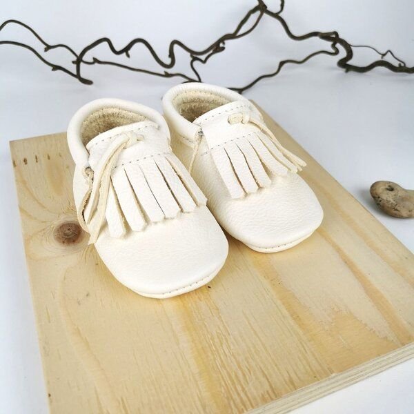 noa&lou Mokassins Krabbelpuschen / Lederpuschen für Babys mit dem Namen deines Kindes