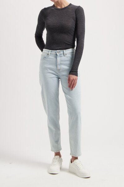 MUD Jeans Damen Jeans Tapered "Mams - Light Stone"