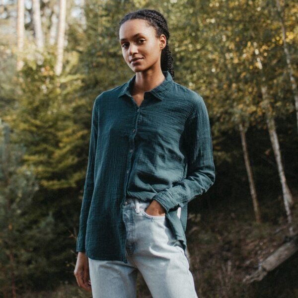 NORDLICHT Damen Musselin Bluse aus 100% Bio-Baumwolle FENJA