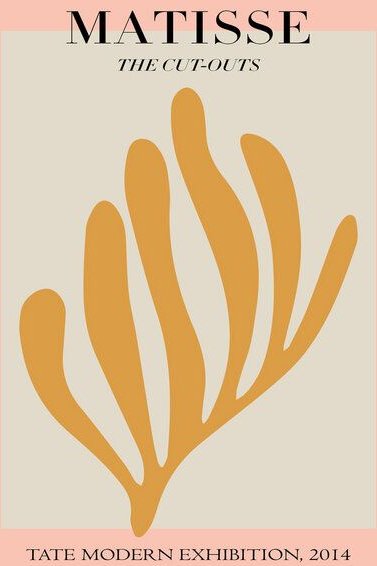 Photocircle Poster / Leinwandbild - Matisse – botanisches Design rosa / grau / gold