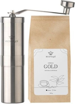 Ecoroyal Kaffeemühle manuell + 1kg Bohnen