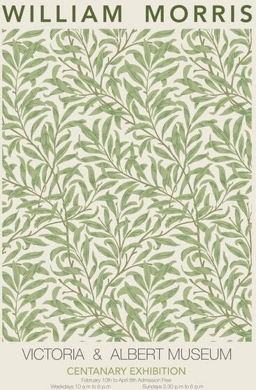 Photocircle Poster / Leinwandbild - William Morris - grünes Blumenmuster