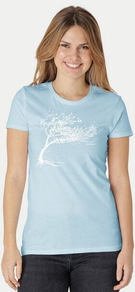 Peaces.bio - handbedruckte Biomode Bio-Damen-T-Shirt "Windy Tree"