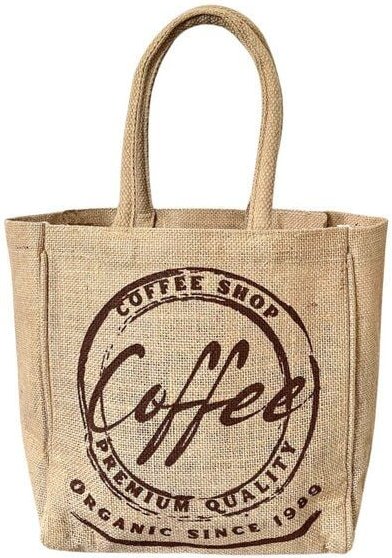 Domelo Jute Handtasche kleine Jutetasche vegane Einkaufskorb mini Tragetasche