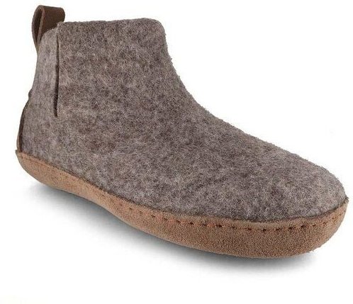 WoolFit Yeti Filzboots hohe Hausschuhe mit Ledersohle, handgefilzt aus 100% Wolle