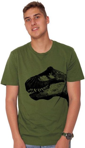 HANDGEDRUCKT "T-Rex" Männer T-Shirt reine Biobaumwolle (kbA)