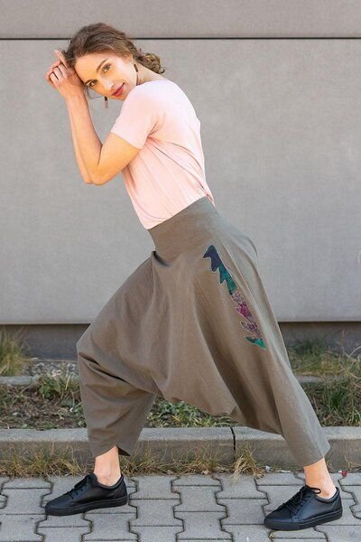 Hose Senegal – Klassische Haremshose mit weitem Bein – Taillengürtel – Baumwolle – Farbenfroher einzigartiger Print von ...