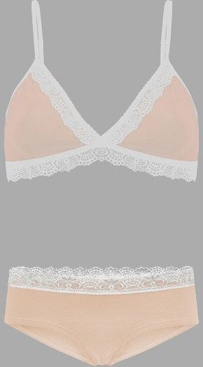 Frija Omina Set: Bio BH + Hipster Spitze hell